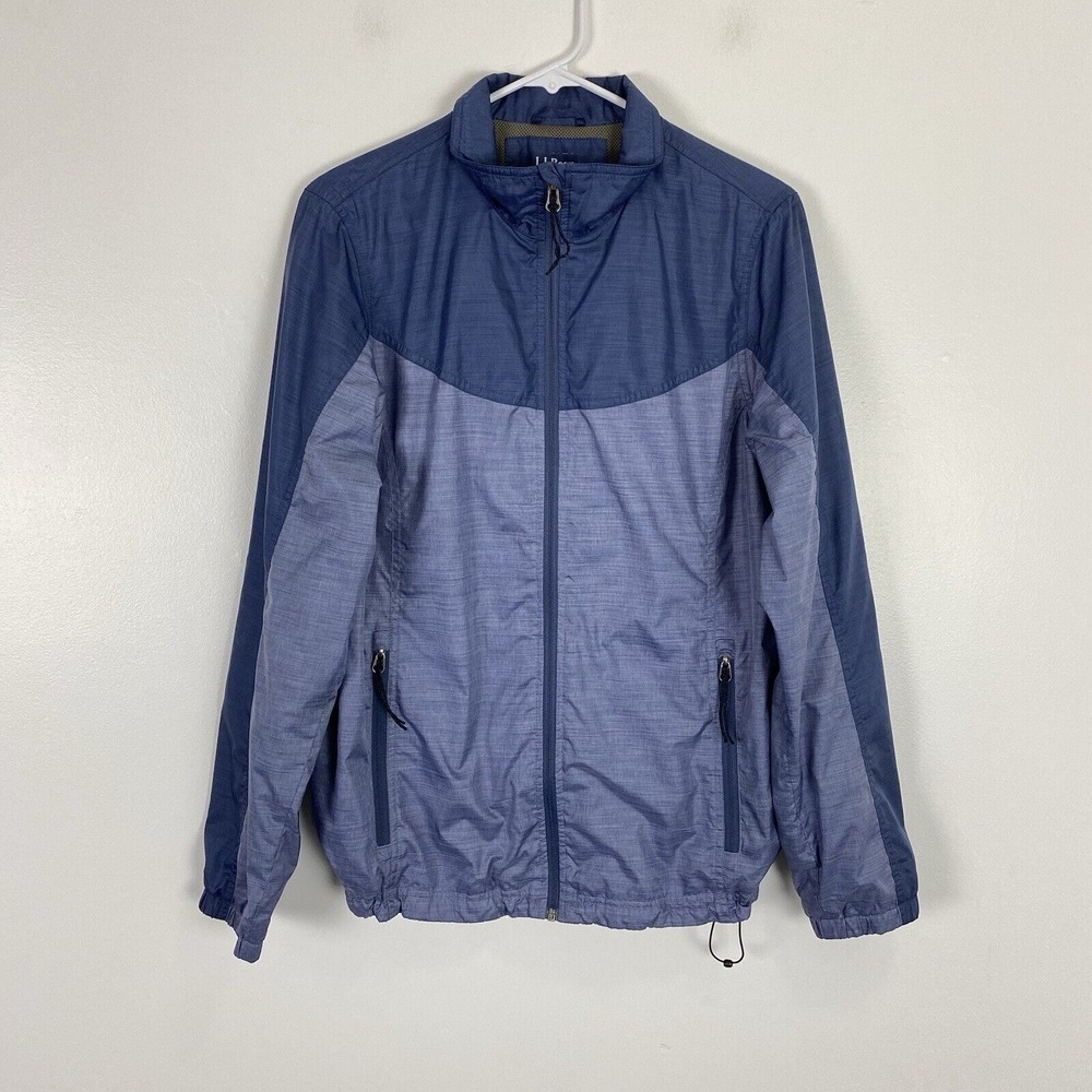 L.L. Bean Jacket Womens Size M‎ Blue Casco Bay Windbreaker Packable Lightweight